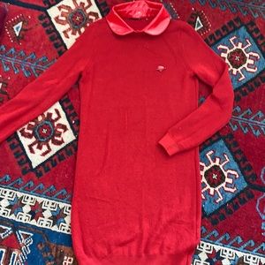MOCHINO SWEATER DRESS COLLARED RED VALENTINES DAY Y2K